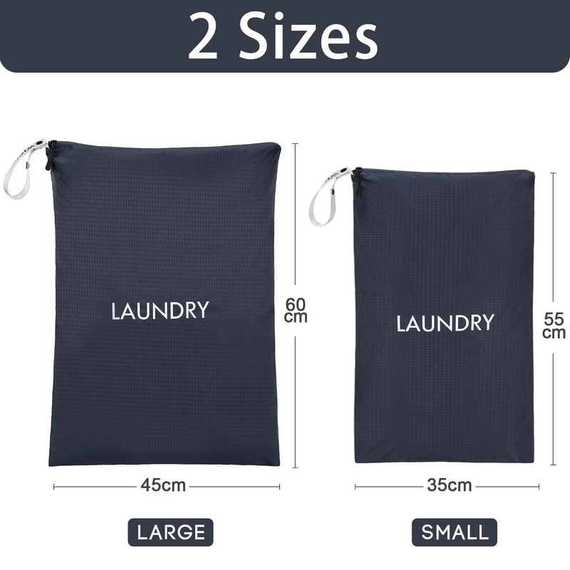 WiseBoy 2 Pack Laundry Bags, Washable Wet Dry Bag, Travel