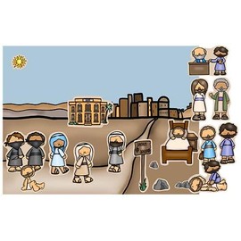 Story Time Felts Good Samaritan Bible Felt Board Figures New Testament Flannel (Figures & Background)