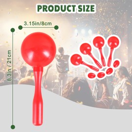 EASTROCK Maracas Shaker Rattles ABS Sand Hammer Hand Percussion Rattles, Great Percussion Instrument for Live Performance and Band Accompaniment, Red 2 pairs