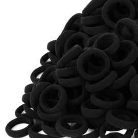 Lintopos 100 PCS Baby Hair Ties, Elastic Hair Bands Small Hair Ties for Girls Rubber Bands Elastic Ponytail Holders (Black)