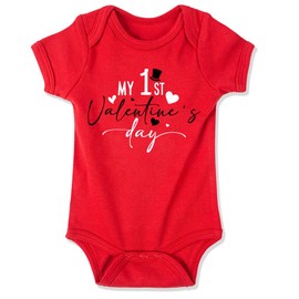 cheerilulu My 1st Valentine Day Newborn Baby Boys Bodysuits Girls Unisex Cute Funny Infant Romper 0-6 months