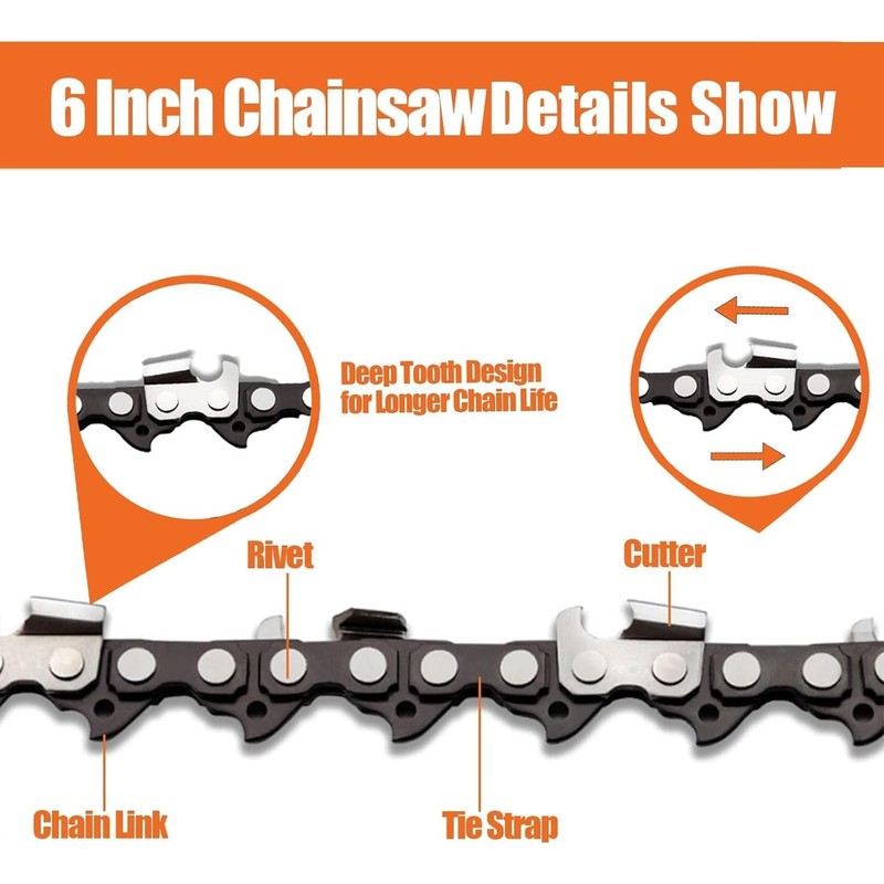 GSSHBR 6 Inch Mini Chainsaw Chain Replacement Accessories,4 Pieces Chain