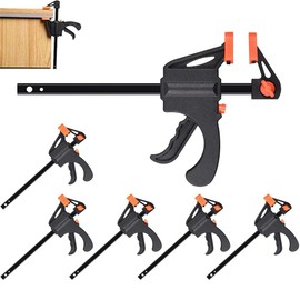 Slzhds 6 Pcs Abrazadera de Carpintería, F Barra de Madera Herramienta, 4 Pulgadas Abrazaderas, Herramientas para Carpintería para Madera Abrazadera de Barra F, para Carpintería, Proyectos Diy (Negro)