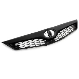 G-PLUS Mesh Grill Assembly Front Upper Grille Assembly, Compatible with Toyota Camry SE XSE Sedan 4-Door 2012 2013 2014 5310106340C0 Matte Black Hood