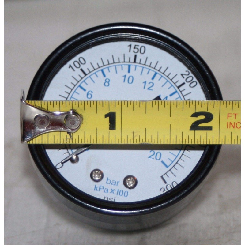 300 PSI/BAR 2" DIAL 1/4" NPT PRESSURE GAUGE