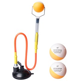 BORDEAG Ping Pong Trainer, PVC Ping Pong Training Device with 2 Balls, Table Tennis Trainer, Table Tennis Trainer, PVC Adjustable Table Tennis Ball for Table Tennis Training Indoors, Outdoors, with