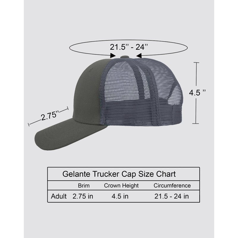 Gelante Mesh Trucker Baseball Cap Snapback Hat Structured Front Panel