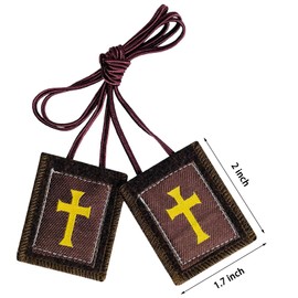 TALPGOD Scapulars Catholic, 3 Pack Bulk Brown Scapular, Escapularios Catolicos Scapular Catholic Gift For Women Man House Blessing Door Hanger Home Protection, Mexican Catholic Wall Art Decor