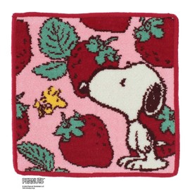 Snoopy 000572-0002-01 Chenille Towel Handkerchief (Pink) Women's Hand Towel, Approx. 9.1 inches (23 cm), Peanuts