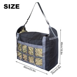 Slow Feed Hay Bag, Horse Hay Feeder with Window, Hangable Hay Bale Bag, Large Capacity Hay Storage Container for Donkey/Goat/Sheep/Cattle Feed