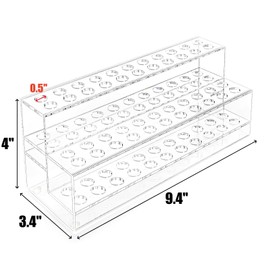 Peohud Acrylic Pen Holder, 44-Slots Pencil Display Stand, Clear Makeup Brush Rack Organizer, Multipurpose Eyebrow Pen Stand for School Office Home Retail Store