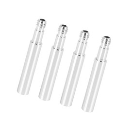 ACROPIX Universal Silver Tone Aluminum Alloy 40mm Bicycle French Type Valve Extender Extension - Set of 4