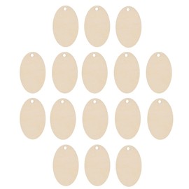 GANAZONO 50pcs Wooden Cutouts Oval Craft Shapes for Easter Decor Wooden Ornaments Party Decorations