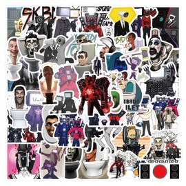 CAREOR 100Pcs Skibidi Toilet Stickers, Vinyl Waterproof Anime Speakerman Bosses Stickers for Kids Teen Crafts Laptop Bottles Envelopes Gifts Tags Snowboard