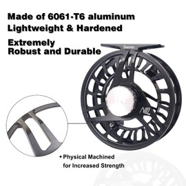 Maxcatch AVID PRO Fly Reel, CNC Machined Aluminum Body Extra Large Arbor Design Fly Fishing Reel - 3/5, 5/7, 7/9 Weights (Black, 9/11 wt)