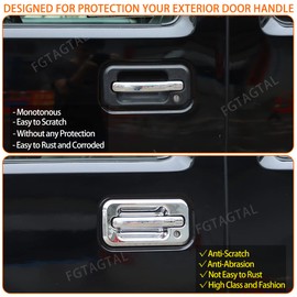 Fgtagtal Fit for Hummer H2 2003-2009 Door Handle Cover, ABS Exterior Door Handle Protector Trim Frame Cover, 4PCS (Bright Silver)