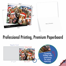 The Best Card Company - Variety Pack of 20 Christmas Greeting Cards with Envelopes, Humor Holiday Assortment for Men and Women (10 Designs, 2 Each) Merry Christmas to Zoo AM6652XSG-B2x10