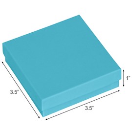 Cardboard Jewelry Boxes 10 Pack - 3.5"x3.5"x1" Bulk Cotton Filled Small Gift Boxes with Lids for Jewelry Packaging (Red)