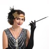 Bubbmi 1920s Flapper Headband, Turkey Feather Headpiece with Rhinestone, Gold
