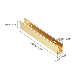 sourcing map Belt Buckle End Tip, 6 Pcs Zinc Alloy Zipper Clip Strap End Caps for Leather Sewing Decoration DIY Accessories (1.53 Inch, Gold Tone)