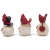 Snowman Figurine with Cardinal Set of 3