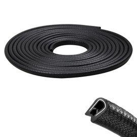 EFUTURETIME Edge Protection Car Door, Car Edge Protection Profile Rubber & Metal, 12 m, Black Car Edge Trim Rubber Seal Protection, U-Shape Rubber Seal, Edge Protection for Most Cars