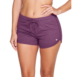 COLOSSEUM Active Women's Simone Cotton Blend Yoga and Running Short (Black Cherry, Large)