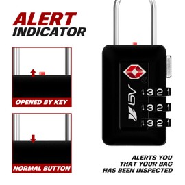 BV TSA Approved Luggage Travel Lock, Set-Your-Own Combination Lock for School Gym Locker, Luggage Suitcase Baggage Locks, Filing Cabinets, Toolbox, Case (Black, 2 Pack)