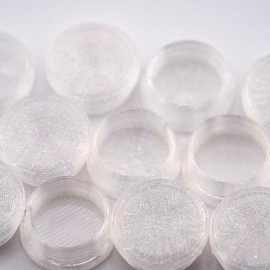 Flexible Vial Caps fits on Vial Bottle  – Covers Vials from dirt dust when not in use (3ml, 5ml, 30ml, 50ml, 100ml) Colorful Options Icy Pink Green Blue Purple Clear Black Essential Oils:_Icy Clear_10 Small 10 Large