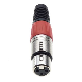 Keple 3 Pin XLR Female Red - Female Audio Microphone DMX Connector Nicked-Plated Adapter Metal Construction Male with Plastic Housing