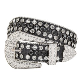 VXRXAL Men Women Rhinestone Belt Western Bling Studded Design Leather Diamond Fashion Belt for Jeans designer luxury hip hop cowboy belt