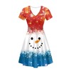 Xpyiqun Christmas Dresses for Women Snowman Short Sleeve Midi Dress