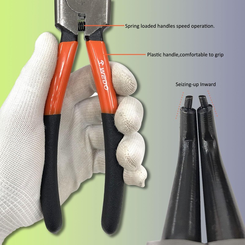 WEDO Internal Snap Ring Bent Nose Plier, Chrome Vanadium Steel,Die-Forged,