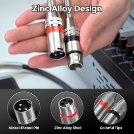 XLR Cables 50FT/16M 2 Packs, Premium Heavy Duty Balanced Microphone Cable with 3-Pin XLR Male to Female Microphone Cord Connector Compatible with Microphones,Mixer,Speaker Systems,Preamps and More