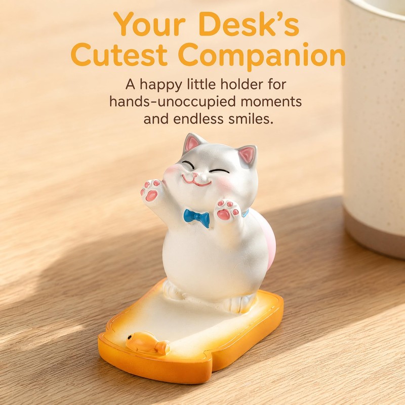 Oinas Cute Cat Phone Stand - Phone Holder with Silicone