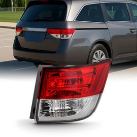 AKKON - Fits 2014-2017 Honda Odyssey [Halogen Type] Chrome Red Tail Light Brake Lamp Outer Passenger Right Replacement