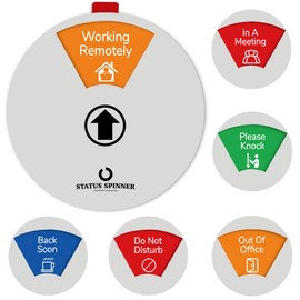 Door Sign 6 Options-Do Not Disturb,Out Of Office,In A Meeting,Please Knock,Back Soon,Working Remotely,Privacy Office Sign for Door 6 Inch (Silver)