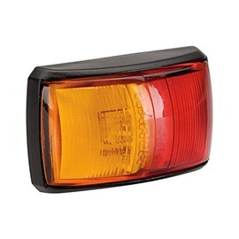 Narva Model 14 10-33V LED Side Marker Lamp with Black Deflector Base and 2.5 Metre Cable, Red/Amber