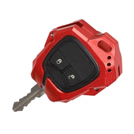 JeCar Funda para llavero de aleación de aluminio, accesorios de protección para Jeep Wrangler JK JKU 2008-2017, Rojo, Mediano