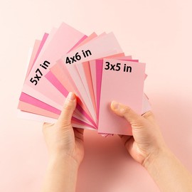 50 Sheets Colored Cardstock Paper 5 Colors, 250 GSM Heavy Card Stock for DIY Art Projects, Cards (Pink, 3x5)