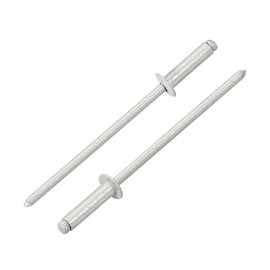 sourcing map 60Pcs 3/32"x5/16" Aluminum Blind Rivets, Aluminum Grip and Steel Mandrel, Dome Head Long Split Rivets for Metal, Furniture, Automotive, Gray