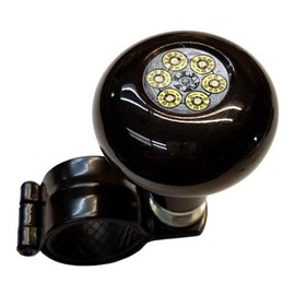 TrickToppers Gloss Black Aluminum Steering Wheel Spinner Suicide Brody Knob For Hot Rod Customs Car Truck SUV Tractor Trailer Big Rig Boat & More - 44 MAG Revolver Gun Logo