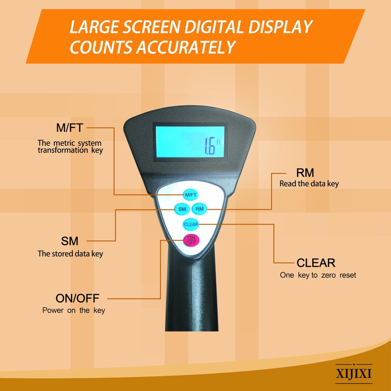 XIJIXI Measuring Wheel Digital Display,Folding Portable Distance Measurement Wheel,12.5”Diameter Wheel,Carrying