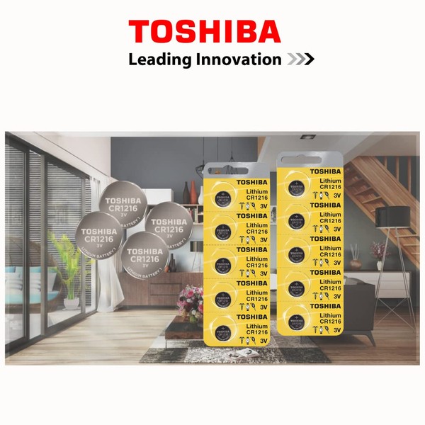 Toshiba CR1216 3 Volt Lithium Coin Battery (5 Batteries)