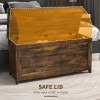 "Rustic Brown Wooden Kids & Teen Storage Bench with 2
