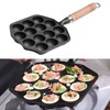 Fdit 14 Hole Takoyaki Pan,Avoid Sticking Cast Iron Octopus Meatball
