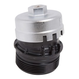 Steelman 4-Cylinder Oil Filter Housing Wrench for Toyota and Lexus, 64.5mm x 14 Flute, ⅜-inch Drive, Integrated 27mm Hex Nut