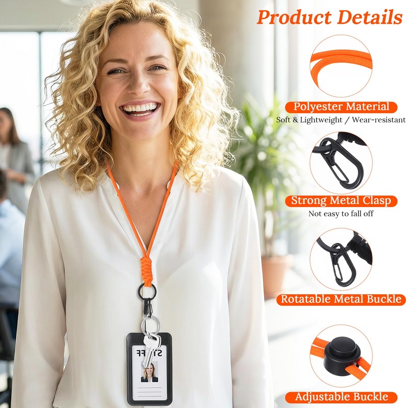 Mabor Adjustable Neck Lanyard, Polyester Badge ID Card Holder Strap