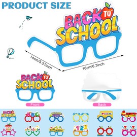 Ctosree 48 Pcs Back to School Party Glasses for Kids First Day of School Paper Glasses Welcome Back Eyeglasses for Kindergarten Preschooler Students Selfie Photo Booth Props Party Decorations Supplies
