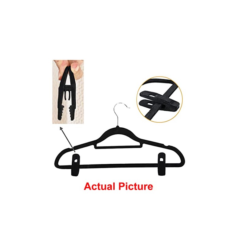 Otylzto Velvet Hanger Clips - 20pcs Plastic Clips for Velvet
